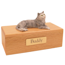 Simply Series Gray Tabby, Lying Down Figurine Pet Cremation Urn - Funeral.com, Inc.
