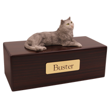 Simply Series Gray Tabby, Lying Down Figurine Pet Cremation Urn - Funeral.com, Inc.