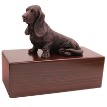 Simply Series Jumbo Bronze Basset Hound, Sitting Figurine Pet Cremation Urn - Funeral.com, Inc.