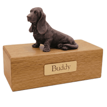 Simply Series Jumbo Bronze Basset Hound, Sitting Figurine Pet Cremation Urn - Funeral.com, Inc.