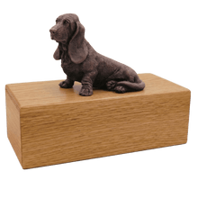 Simply Series Jumbo Bronze Basset Hound, Sitting Figurine Pet Cremation Urn - Funeral.com, Inc.
