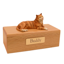 Simply Series Orange Tabby, Lying Down Figurine Pet Cremation Urn - Funeral.com, Inc.