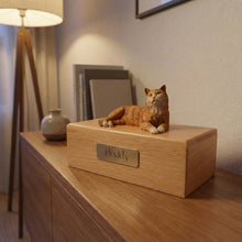 Simply Series Orange Tabby, Lying Down Figurine Pet Cremation Urn - Funeral.com, Inc.