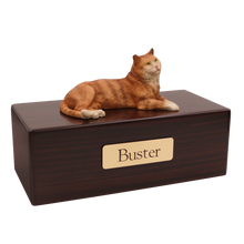 Simply Series Orange Tabby, Lying Down Figurine Pet Cremation Urn - Funeral.com, Inc.