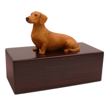 Simply Series Red Brown Dachshund, Sitting Figurine Pet Cremation Urn - Funeral.com, Inc.