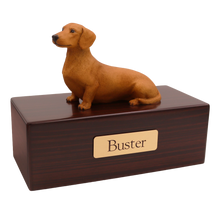 Simply Series Red Brown Dachshund, Sitting Figurine Pet Cremation Urn - Funeral.com, Inc.