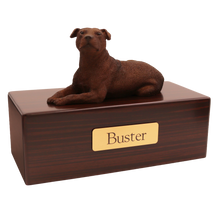Simply Series Staffordshire Terrier, Lying Down Figurine Pet Cremation Urn - Funeral.com, Inc.