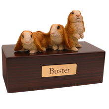 Simply Series Three Brown Rabbits, Side By Side Figurine Pet Cremation Urn - Funeral.com, Inc.