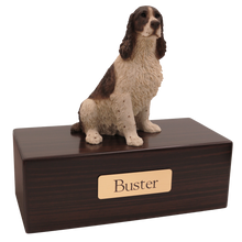 Simply Series White Liver Springer Spaniel, Sitting Figurine Pet Cremation Urn - Funeral.com, Inc.