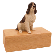 Simply Series White Liver Springer Spaniel, Sitting Figurine Pet Cremation Urn - Funeral.com, Inc.