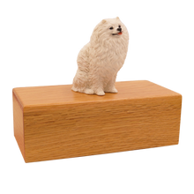Simply Series White Pomeranian, Sitting Figurine Pet Cremation Urn - Funeral.com, Inc.