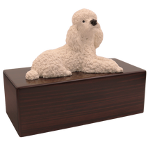 Simply Series White Poodle, Lying Down Figurine Pet Cremation Urn - Funeral.com, Inc.