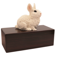 Simply Series White Rabbit, Sitting Figurine Pet Cremation Urn - Funeral.com, Inc.