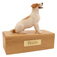 Simply Series White & Tan Jack Russell Terrier, Sitting Figurine Pet Cremation Urn - Funeral.com, Inc.