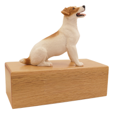 Simply Series White & Tan Jack Russell Terrier, Sitting Figurine Pet Cremation Urn - Funeral.com, Inc.