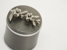 Slate and Pewter Stainless Steel Small Cremation Urn with Lily Design - Funeral.com, Inc.