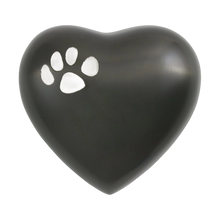 Slate Brass Heart Keepsake Pet Urn with Classic Paw Print - Funeral.com, Inc.