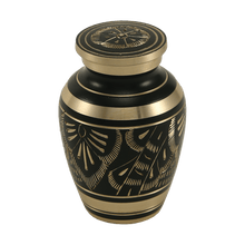 Slender Vase Engraved Brass Ornate Pattern Keepsake Urn - Funeral.com, Inc.
