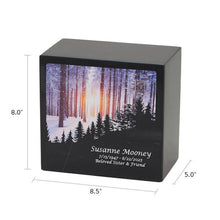 Snow - Covered Scenery Black Marble Adult Cremation Urn - Funeral.com, Inc.