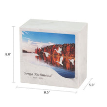 Soaring Geese White Marble Adult Cremation Urn - Funeral.com, Inc.