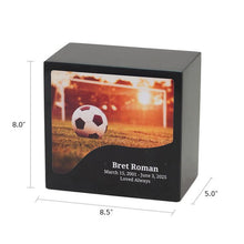 Soccer Field Black Marble Adult Cremation Urn - Funeral.com, Inc.