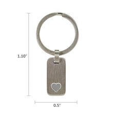 Stainless Steel Pewter Keychain with Heart - Funeral.com, Inc.