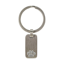 Stainless Steel Pewter Keychain with Paw Print - Funeral.com, Inc.