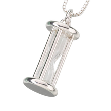 Sterling Silver “Our” Glass Urn Pendant, Cremation Necklace