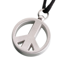 Pewter Peace Sign Urn Pendant, Cremation Necklace