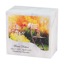 Sunlit Garden White Marble Adult Cremation Urn - Funeral.com, Inc.