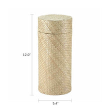 Tan Palm Leaf Adult Cremation Urn with Biodegradable Woven Design - Funeral.com, Inc.