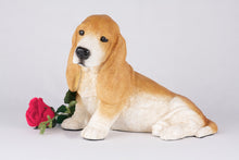 Tan & White Basset Hound Figurine Extra Large Pet Urn - Funeral.com, Inc.
