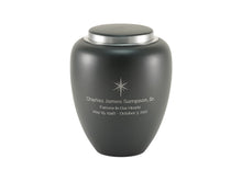 Tapered Silver Accent Band Granite Adult Cremation Urn - Funeral.com, Inc.