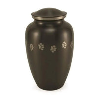 Micah Charcoal Pawprint Extra Large Pet Urn - funeral.com