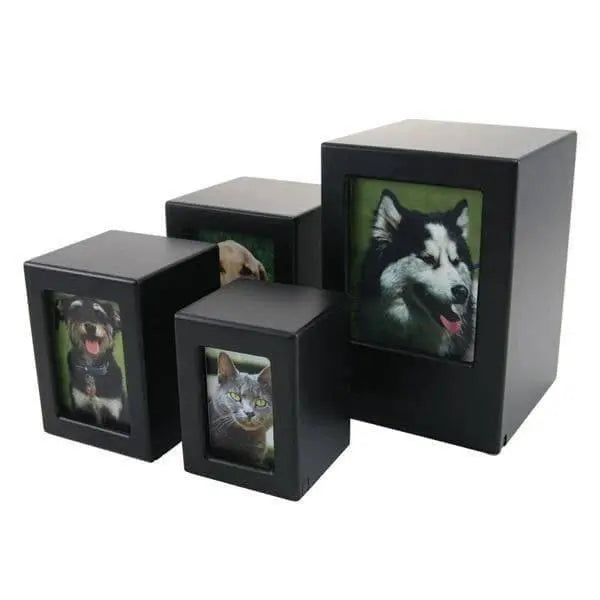 Missing You Photo Box Black Extra Large Pet Urn - funeral.com