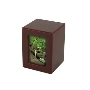 Missing You Photo Box Cherry Small Pet Urn - funeral.com