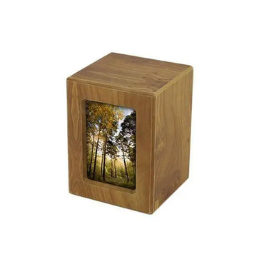 Missing You Photo Box Natural Small Pet Urn - funeral.com
