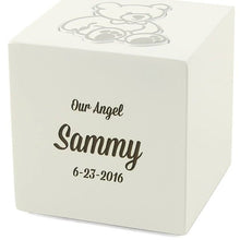 Teddy Bear Design Glossy White Small Cremation Urn - Funeral.com, Inc.