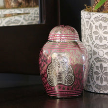 Teddy Bear Emblem Pink Etched Small Cremation Urn - Funeral.com, Inc.