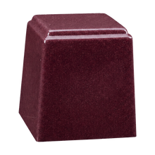 Temple Niche Cultured Granite Cremation Urn for Ashes - Burgundy