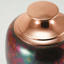 Textured Raku Brass Adult Cremation Urn with Copper Lid - Funeral.com, Inc.
