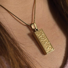 Textured Rectangle Pendant, 14K Gold - Plated Cremation Necklace - Funeral.com, Inc.