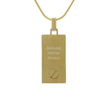Textured Rectangle Pendant, 14K Gold - Plated Cremation Necklace - Funeral.com, Inc.