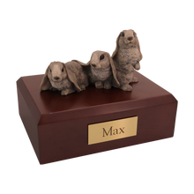 Three Gray Rabbits, Side By Side Figurine Pet Cremation Urn - Funeral.com, Inc.