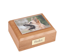 Traditional Pet Cremation Urn with 3.5"x5" Photo Holder - Funeral.com, Inc.