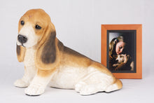 Tri - Color Basset Hound Figurine Extra Large Pet Urn - Funeral.com, Inc.