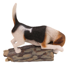 Tri - Color Beagle, Sniffing on Log Figurine Pet Cremation Urn - Funeral.com, Inc.