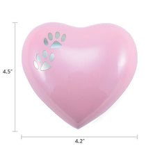 Two Pewter Paw Pink Heart Small Pet Cremation Urn - Funeral.com, Inc.