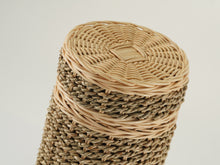 Two - Tone Tan Seagrass Adult Cremation Urn with Biodegradable Woven Design - Funeral.com, Inc.