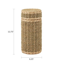 Two - Tone Tan Seagrass Adult Cremation Urn with Biodegradable Woven Design - Funeral.com, Inc.